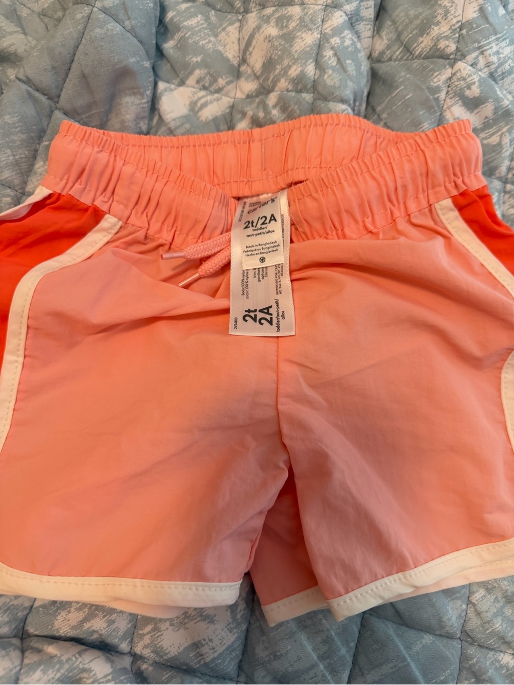 Carter's Coral Pink and White Girls' Athletic Skort